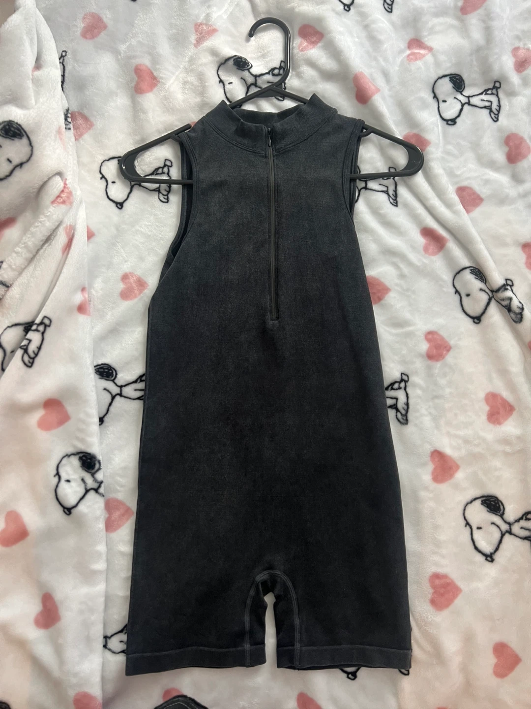 Sleeveless zip-up romper