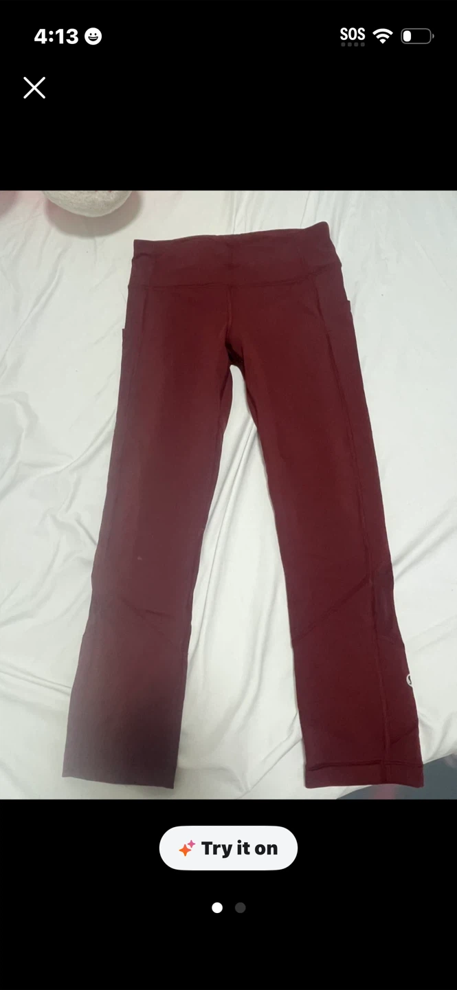 LululemonMaroon Capris with Pockets