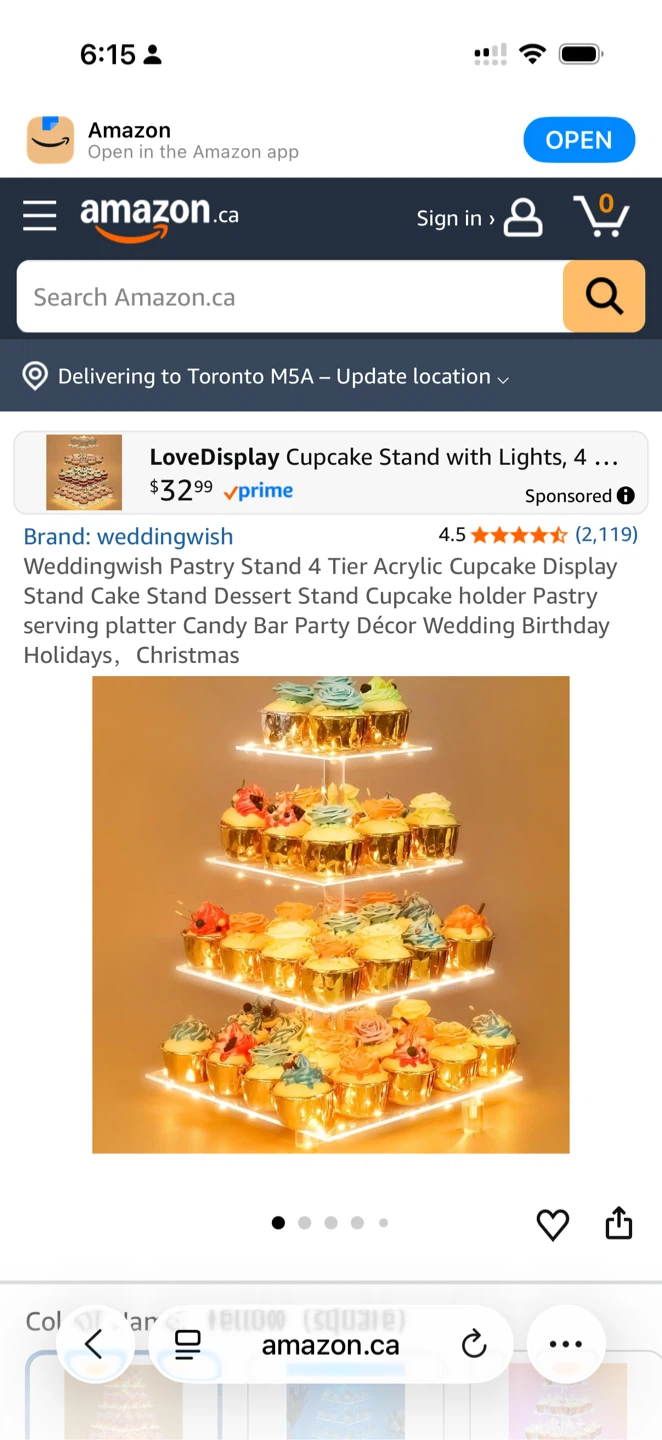 LoveDisplay 4 Tier Acrylic Cupcake Stand with Lights