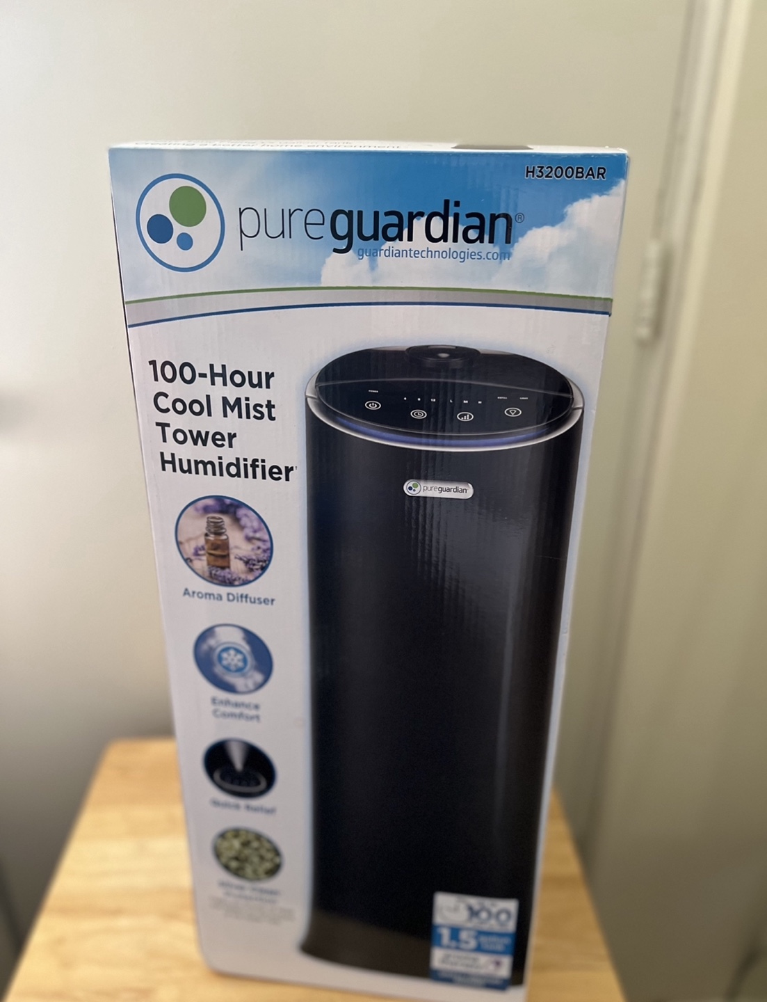 Sealed New-PureGuardian Cool Mist Tower Humidifier H3200BAR