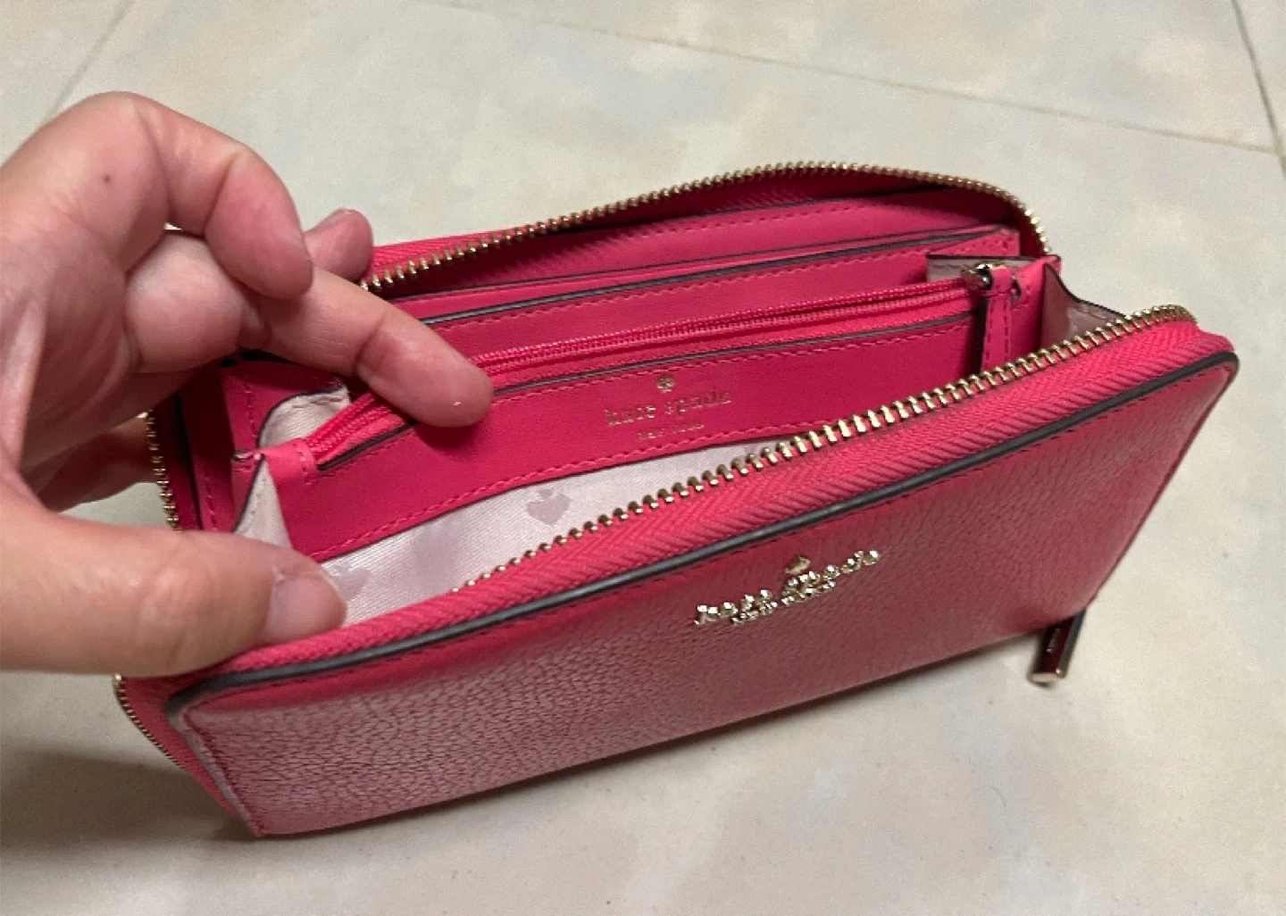 Kate Spade Pink Zip Around Leather Wallet