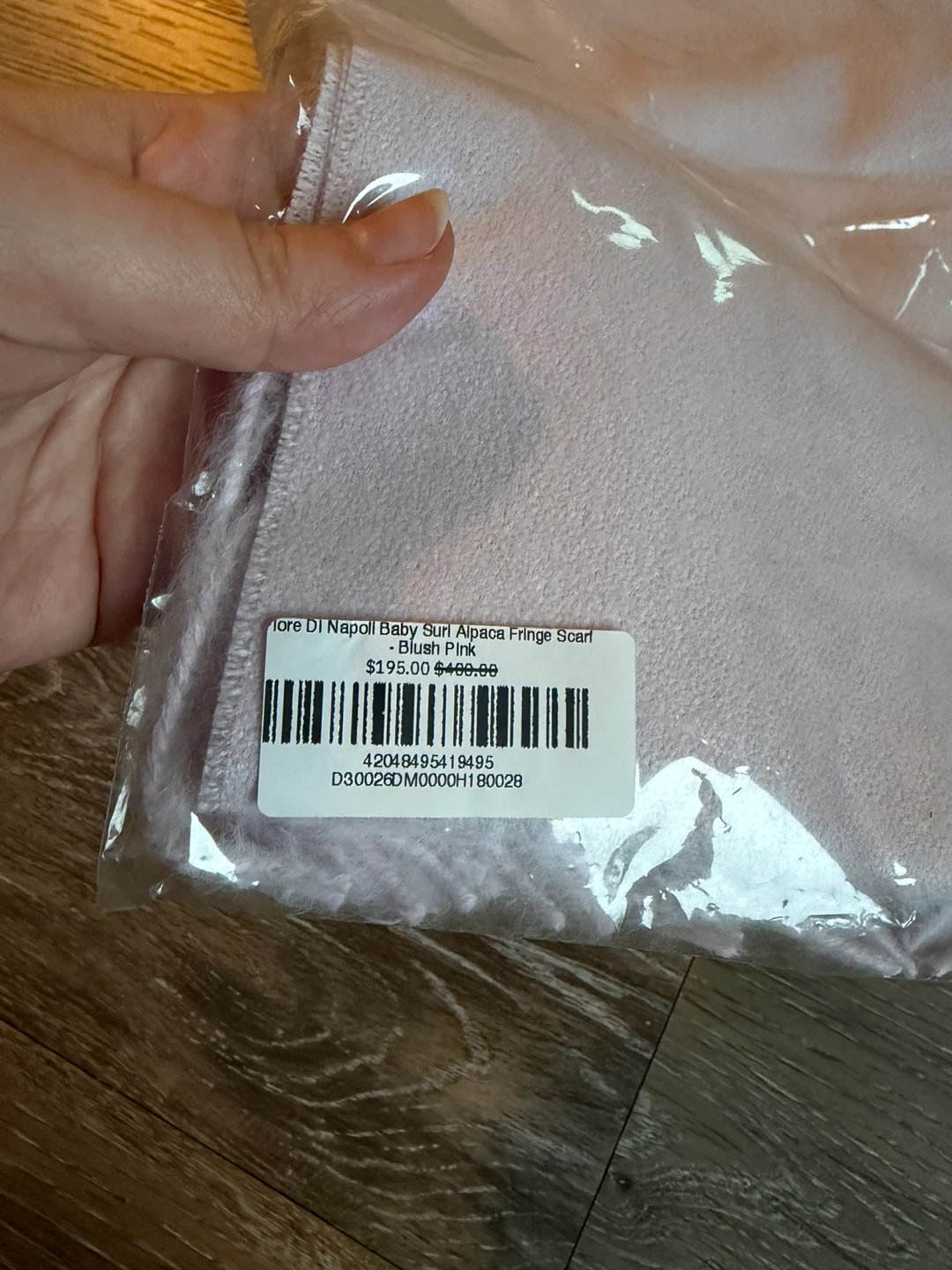 Tore Di Napoli Baby Suri Alpaca Fringe Scarf - Blush Pink - photo 2