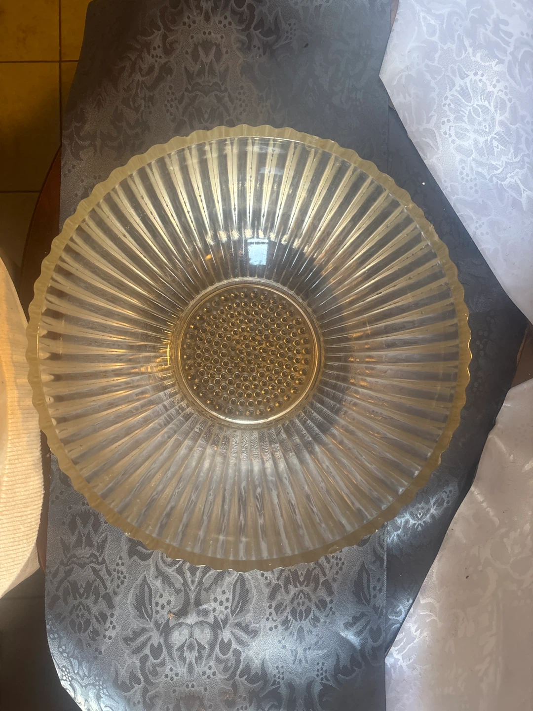 Fluted Glass Serving Bowl - photo 2