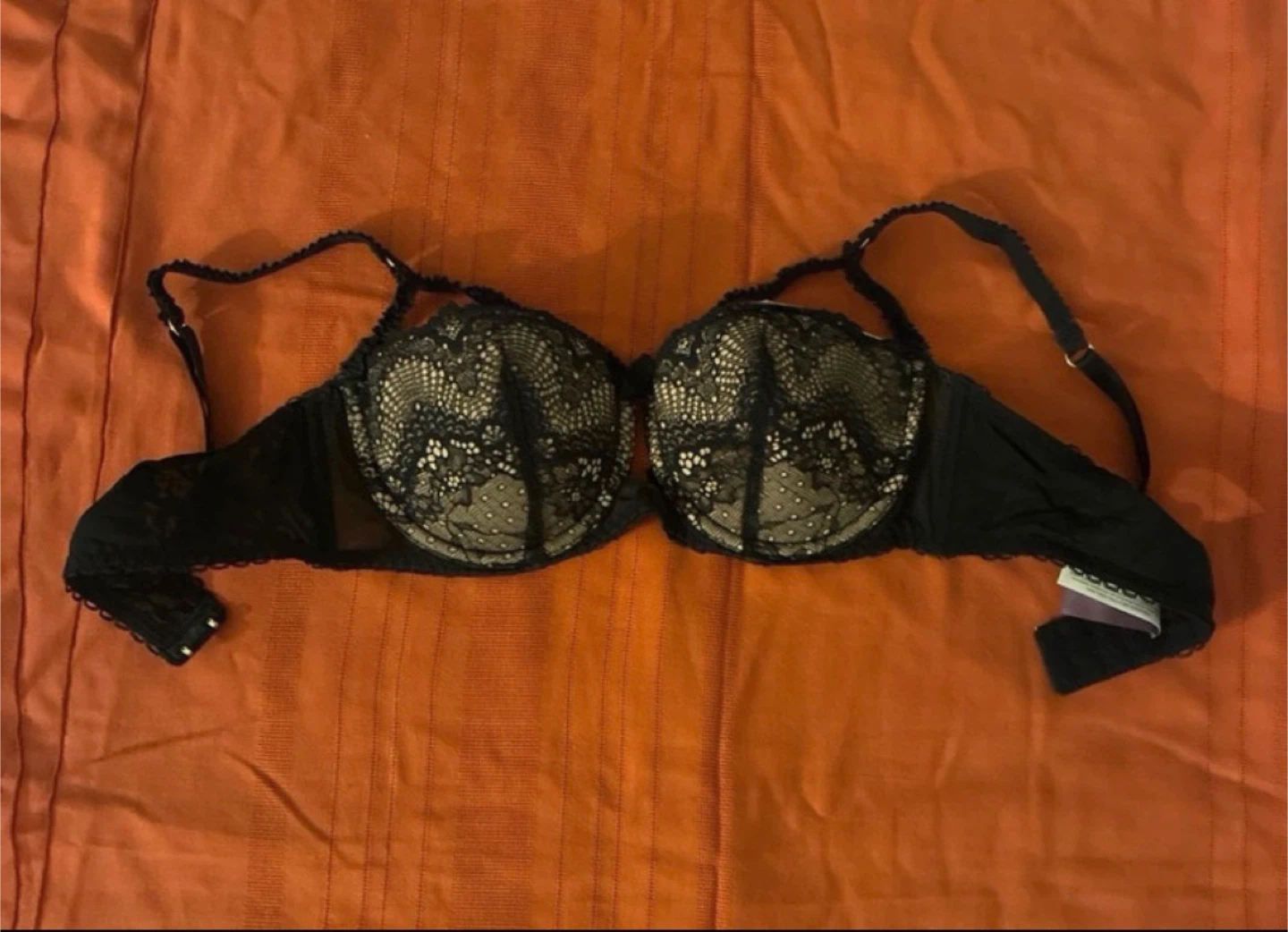 Black Lace Balconette Bra