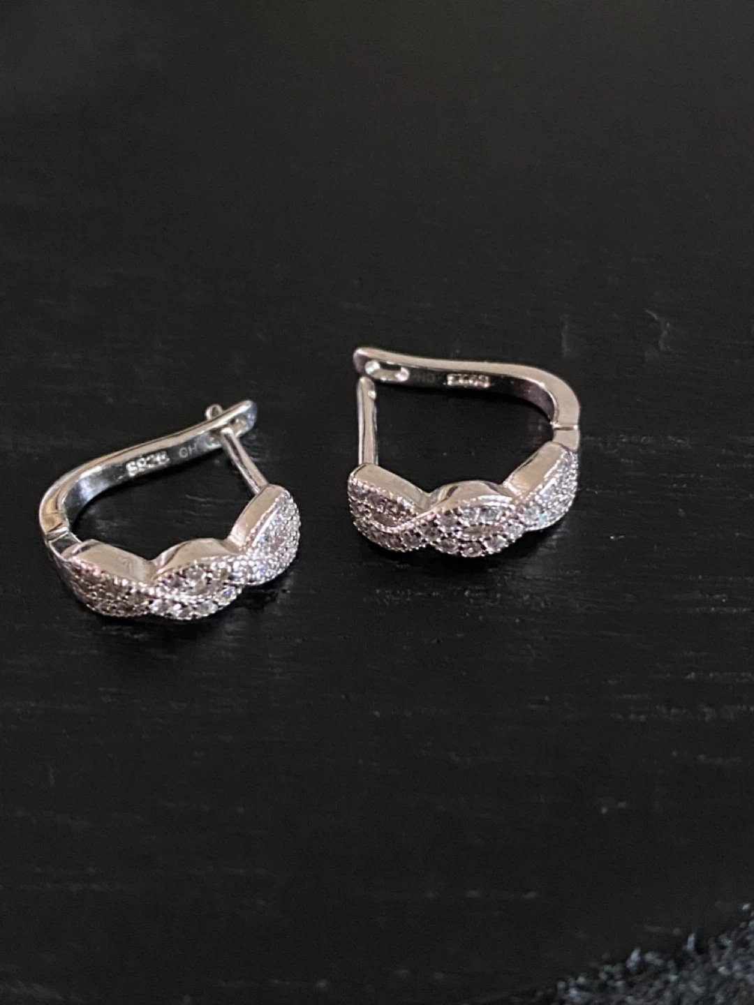 Sterling Silver Heart Pendant Necklace and CZ Hoop Earrings Set - photo 3