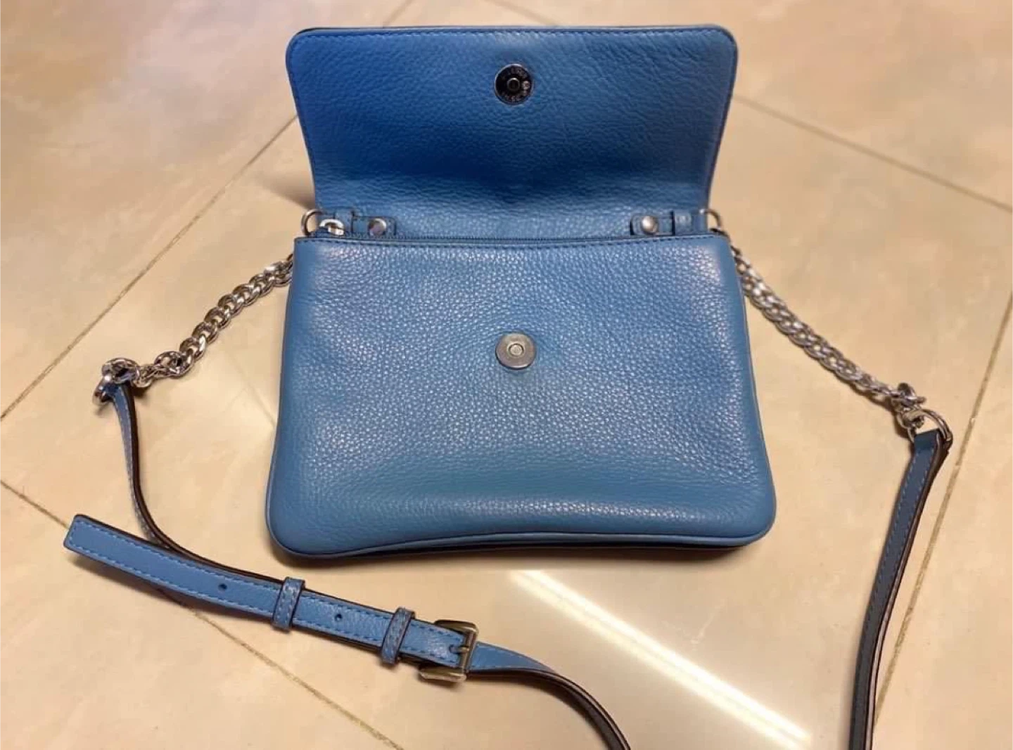 Michael Kors Blue Leather Crossbody Bag , wallet on chain - photo 2