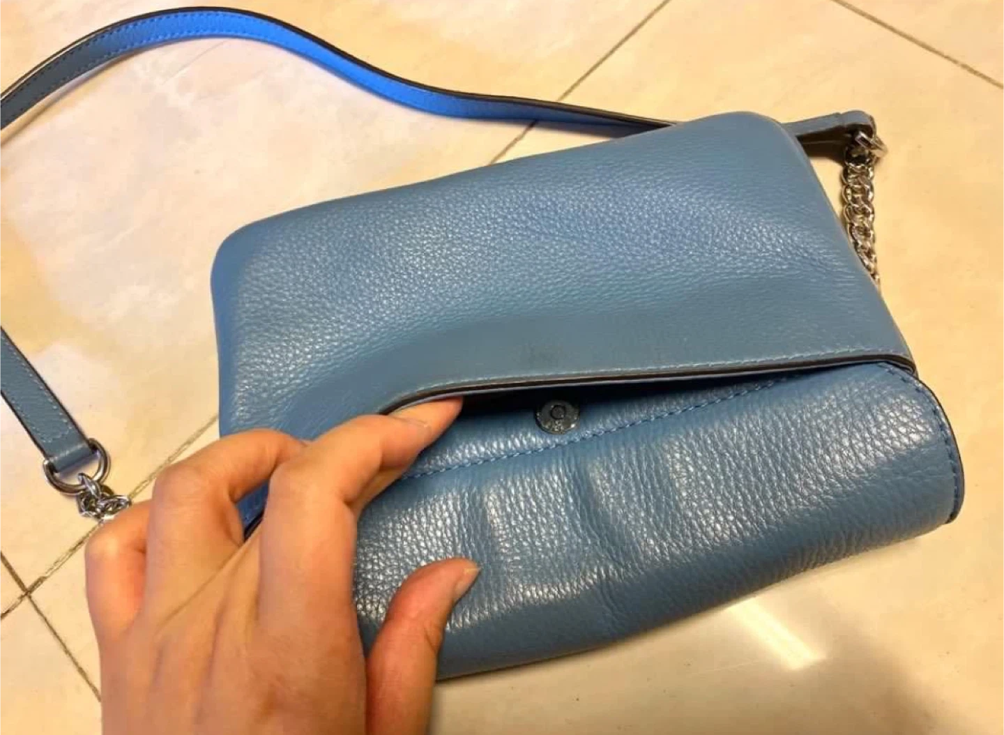 Michael Kors Blue Leather Crossbody Bag , wallet on chain - photo 5