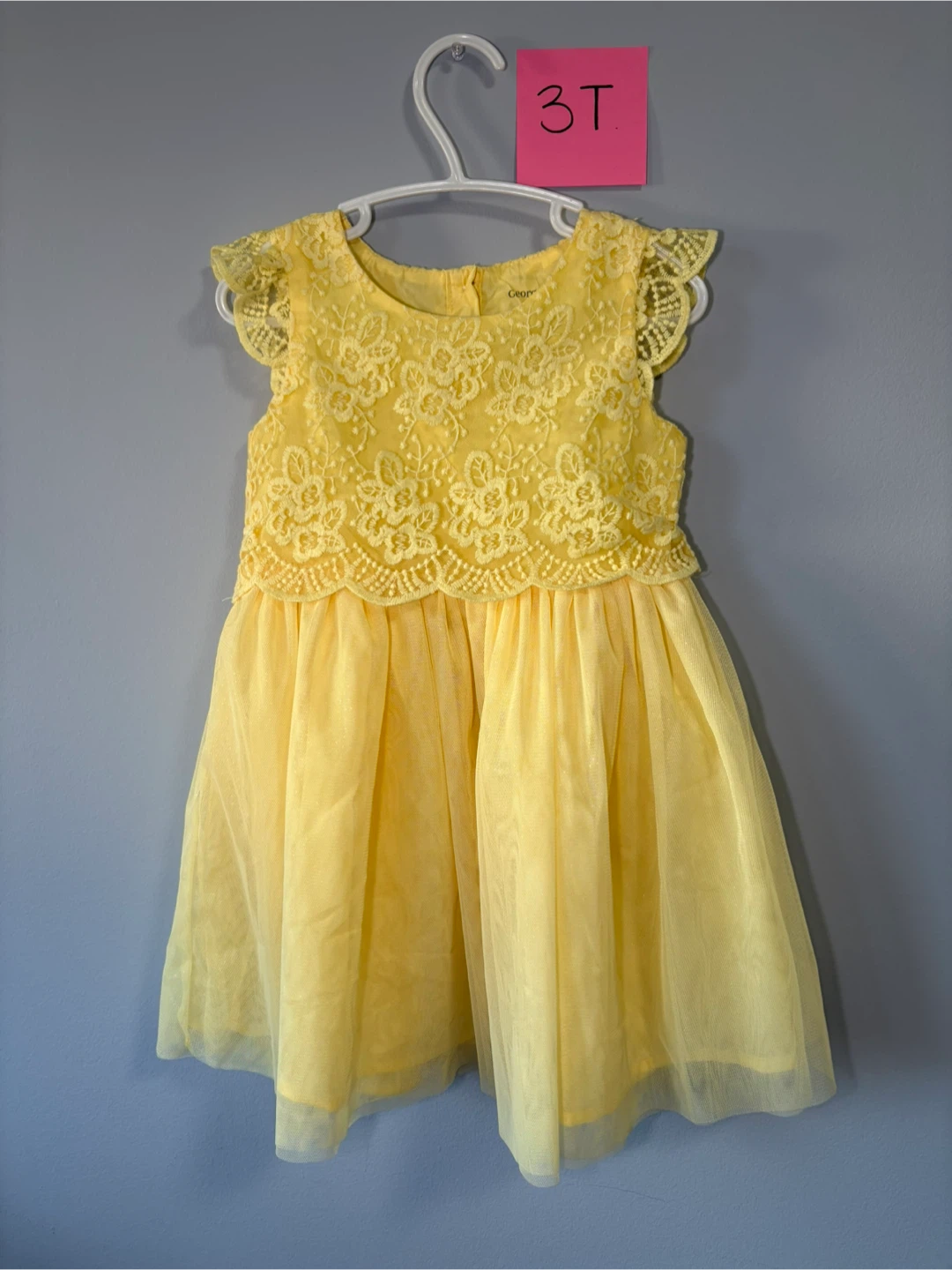 George Yellow Lace & Tulle Dress - Size 3T