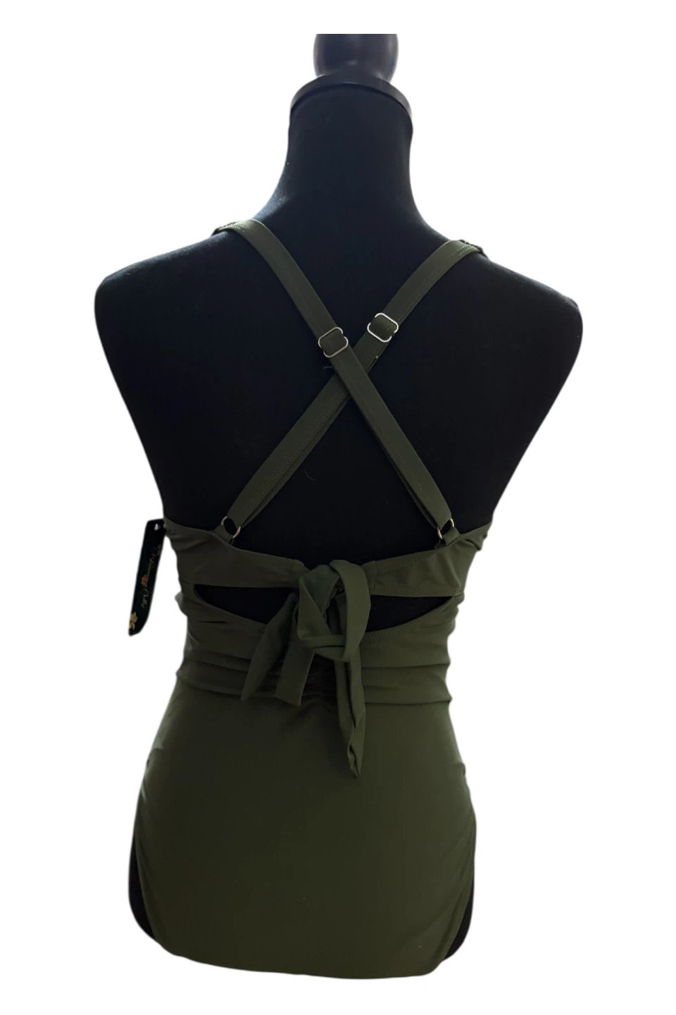 Women's One-Piece Swimsuit - Olive Green - Size M - photo 3