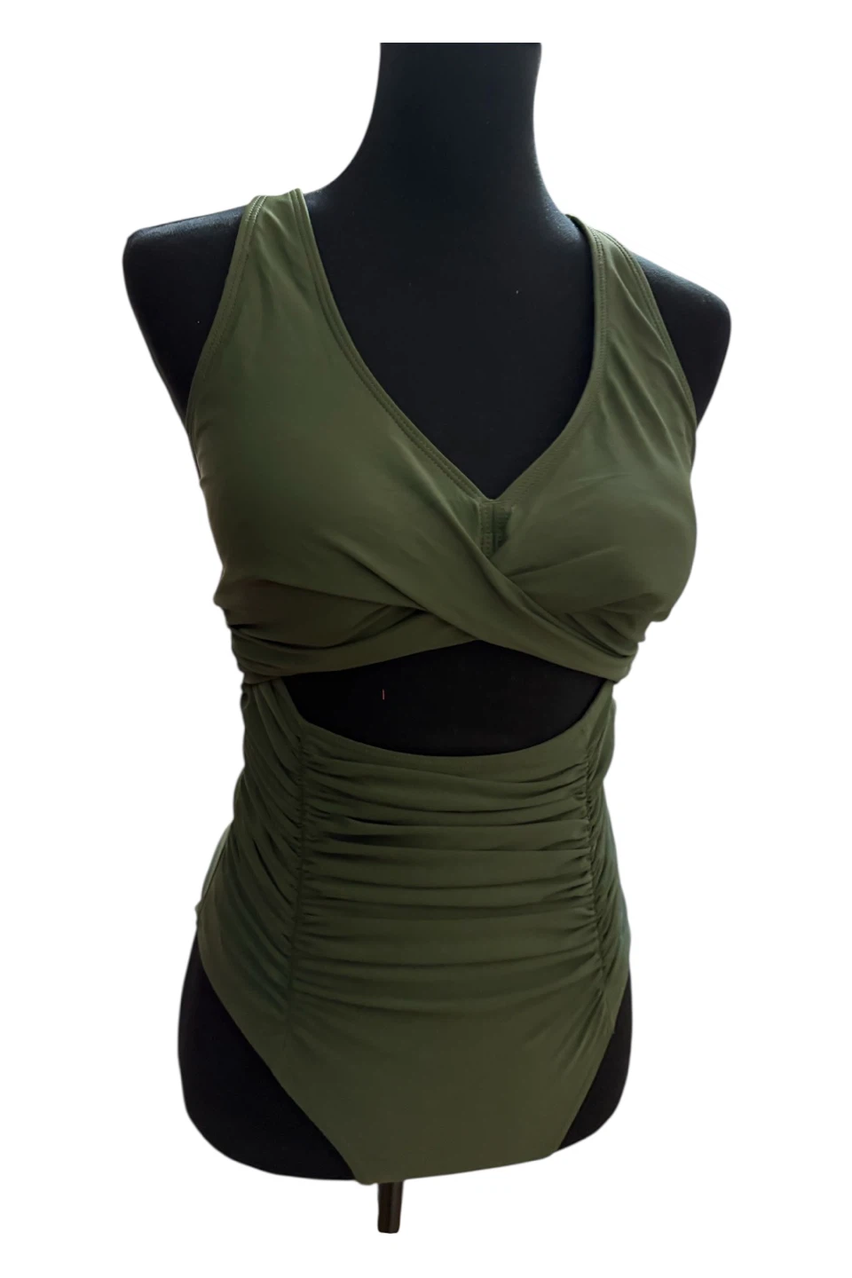 Women's One-Piece Swimsuit - Olive Green - Size M - photo 5