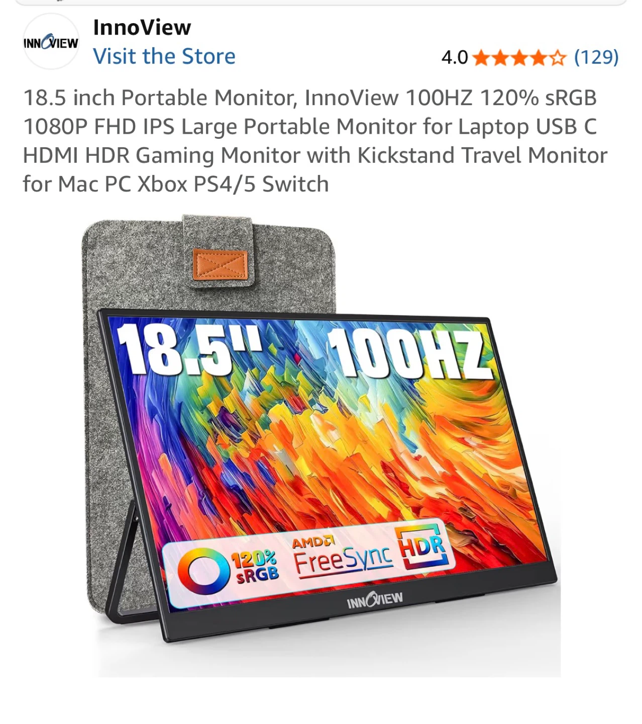 Innoview Portable Monitor 1080p 100Hz