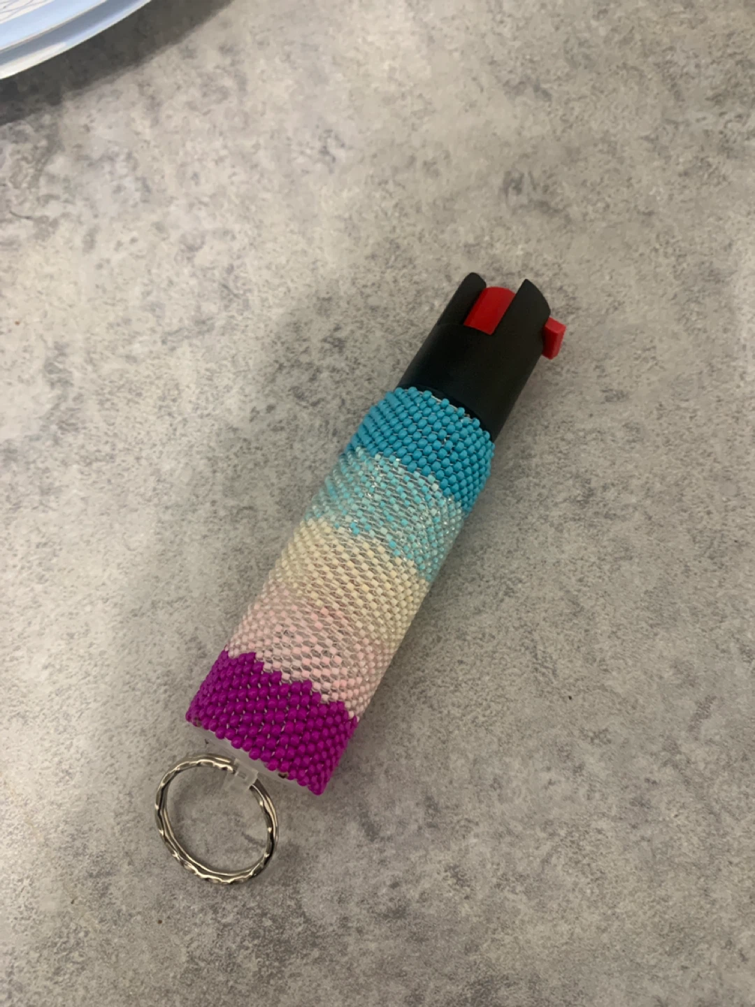 Beaded Keychain Pepper Spray Holder