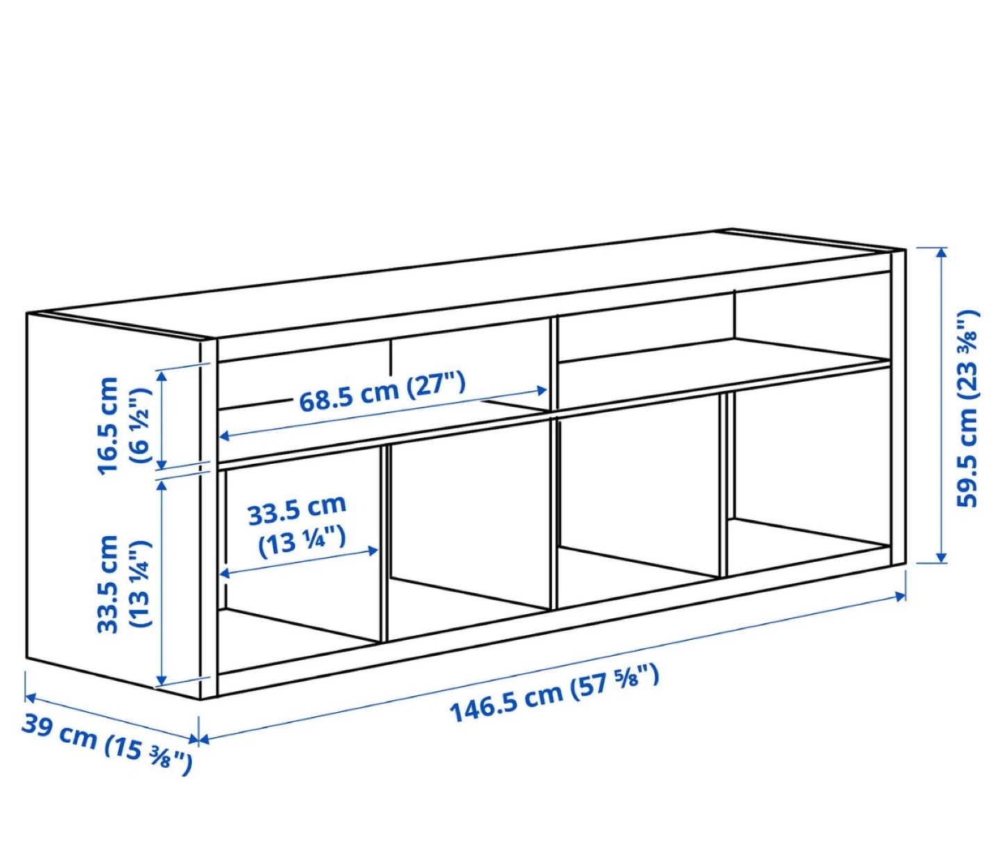 IKEA KALLAX TV Storage Combination (White Stained Oak Effect) - photo 3