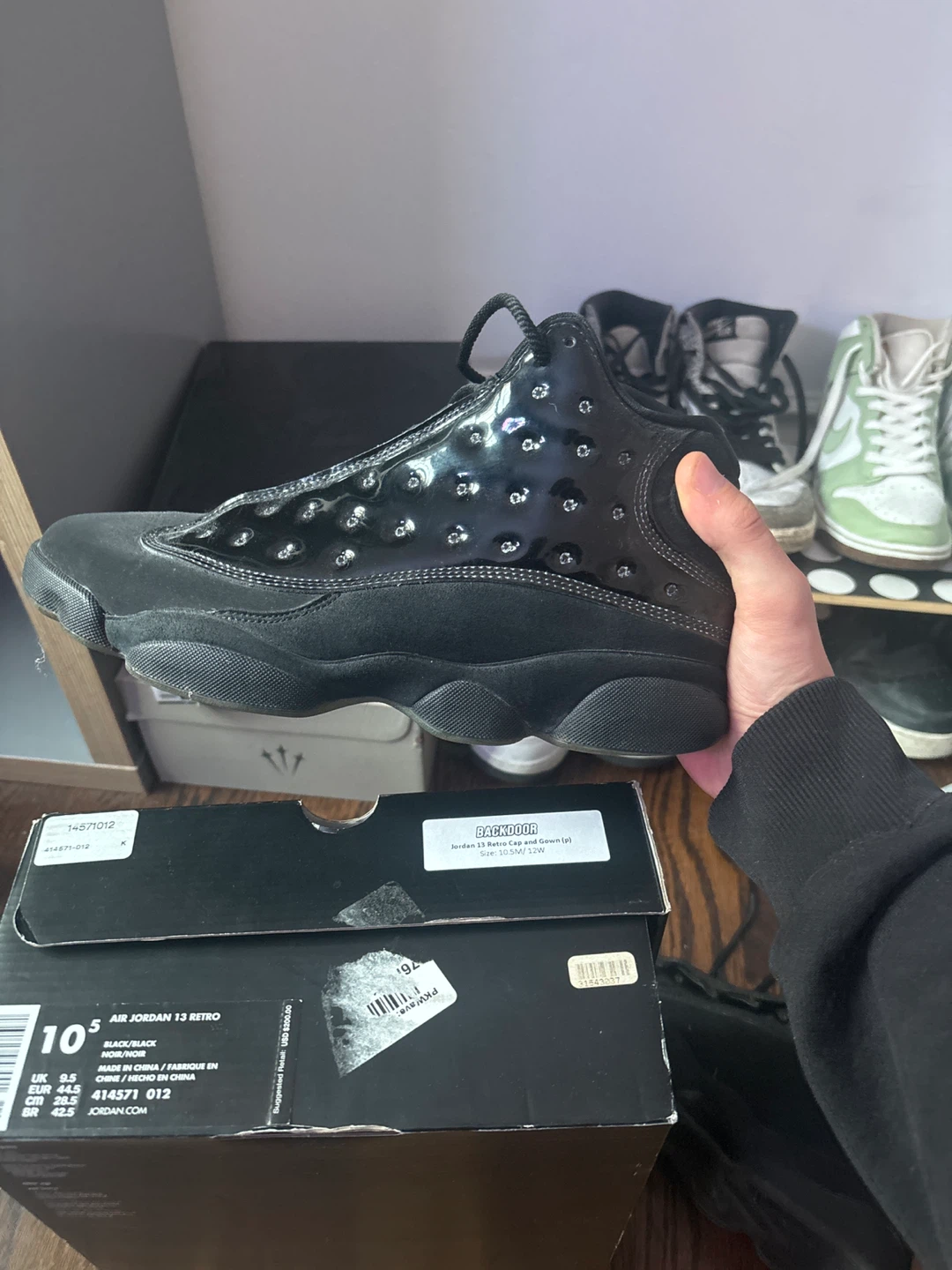 Jordan 13 Retro Cap and Gown (p) Black/Black - photo 3