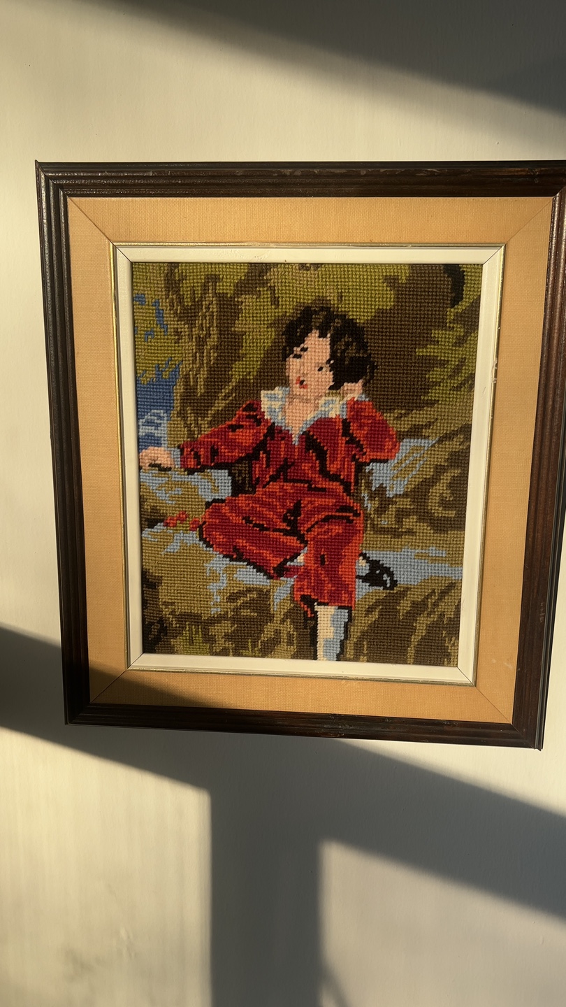 Vintage 1989 Handmade Needlepoint Art 🎨