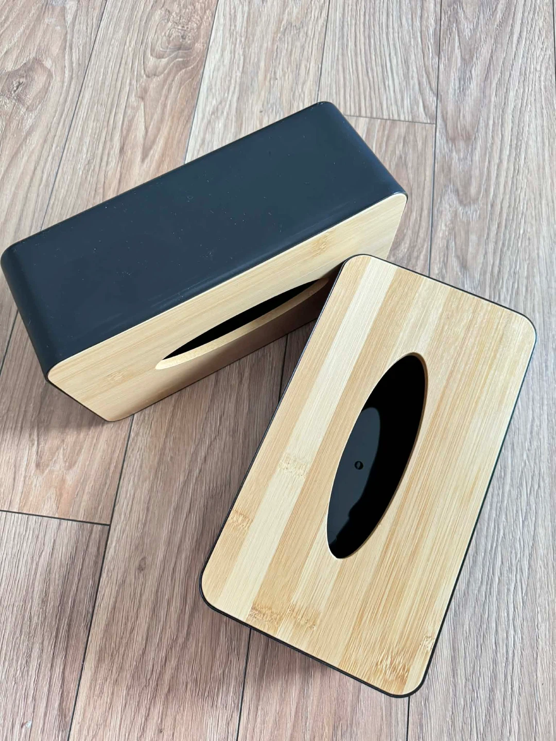 Bamboo and Black Tissue Box Cover