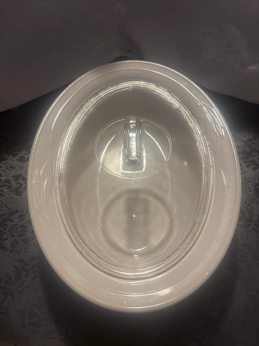 White Serving Bowl with Glass Lid - photo 2