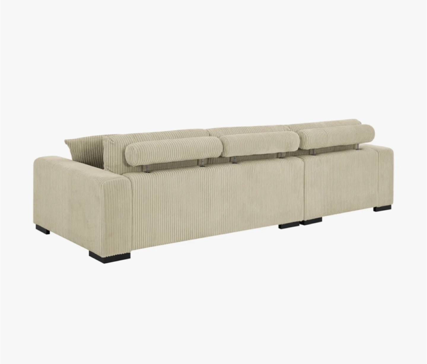Beige Corduroy Sectional 2 piece Sofa - photo 2