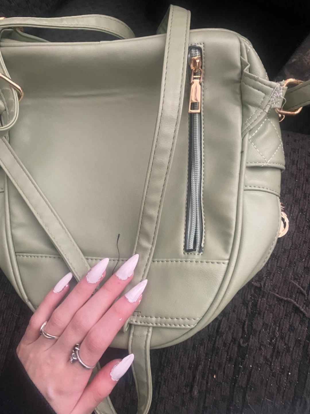 Quilted Backpack Purse