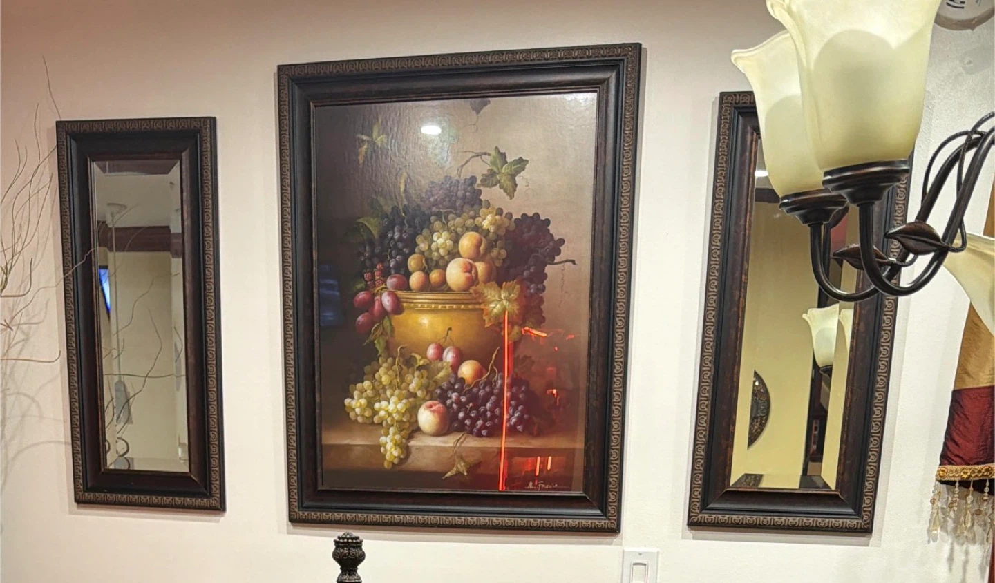 Framed Still Life Fruit Painting