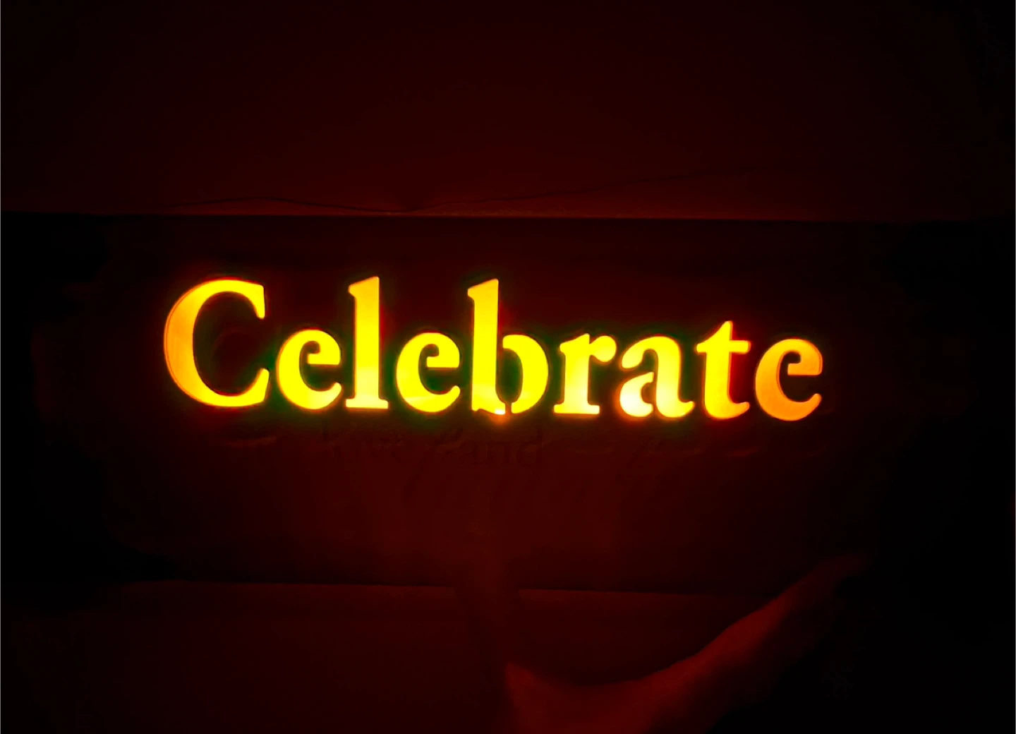 Beautiful 'Celebrate with Love and Laughter' Light-Up Sign - photo 2