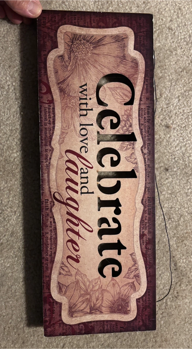 Beautiful 'Celebrate with Love and Laughter' Light-Up Sign - photo 3