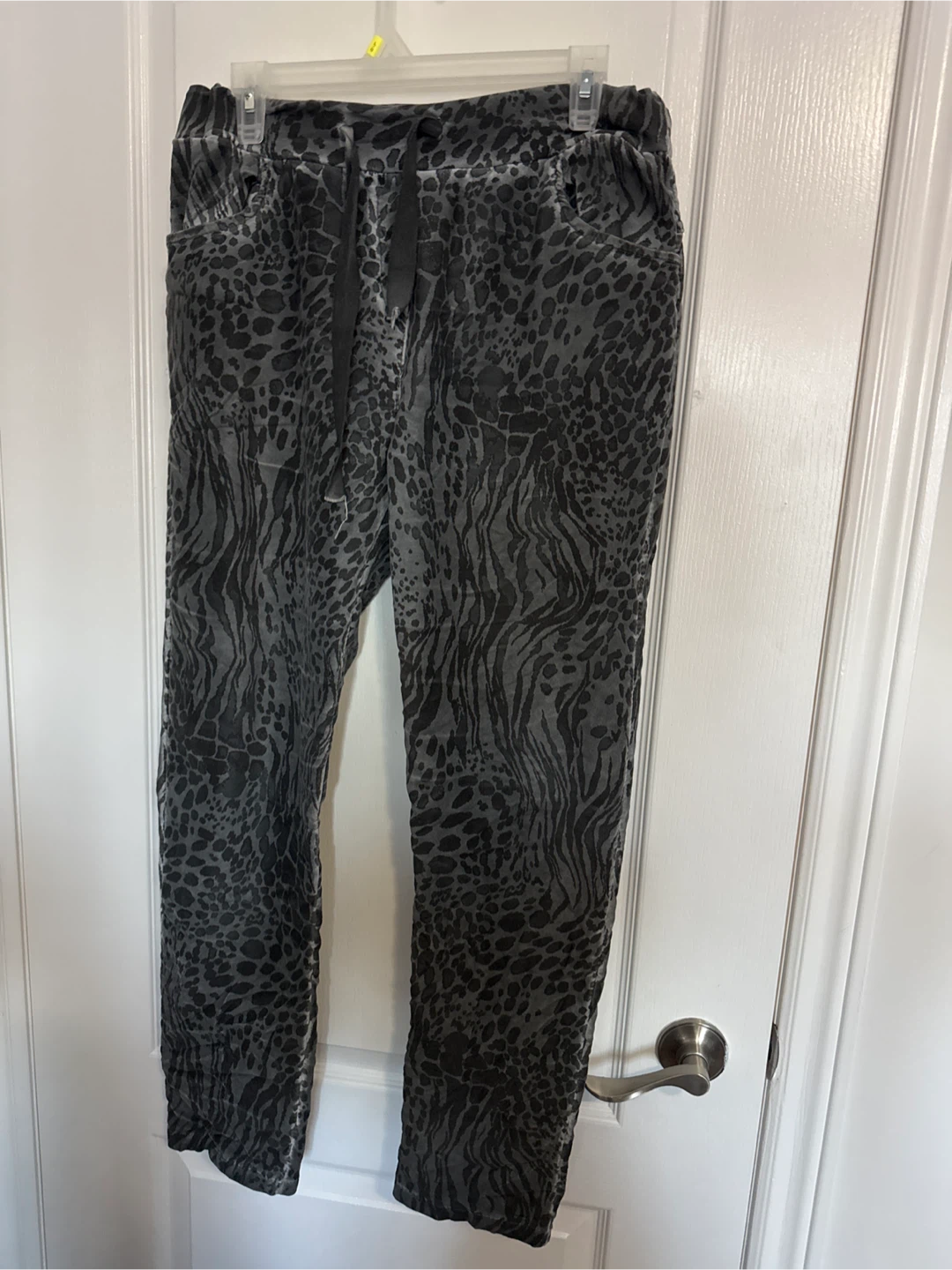 Grey Animal Print Jogger Pants - Size S/M