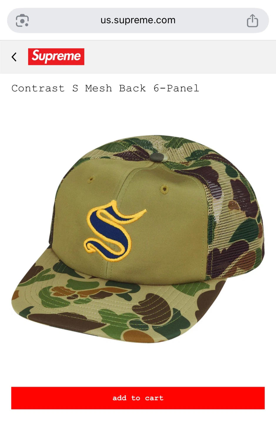 Supreme S Mesh 6-Panel Trucker - photo 3