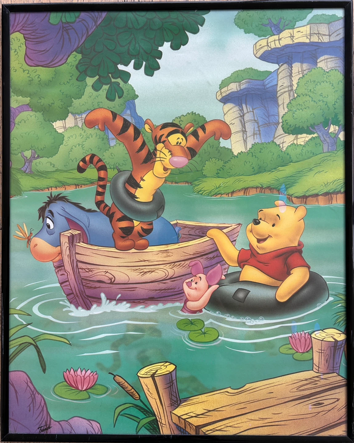 Winnie the Pooh and Friends Boat Ride Framed Print