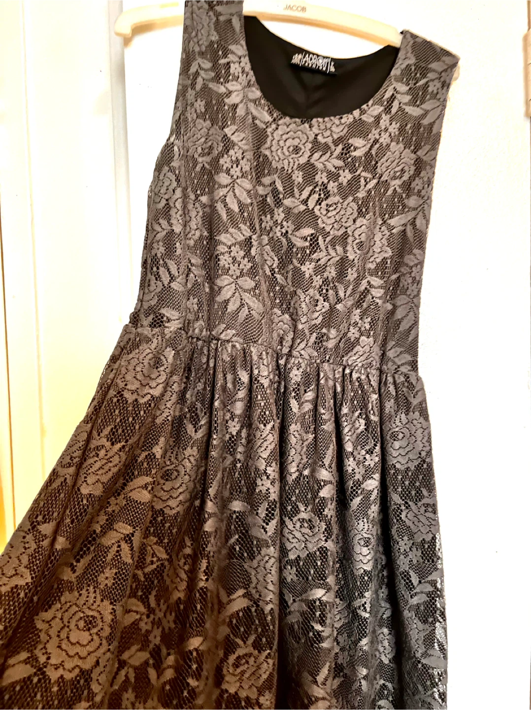 ADROM FASHION Women's Grey Lace Dress Size 38