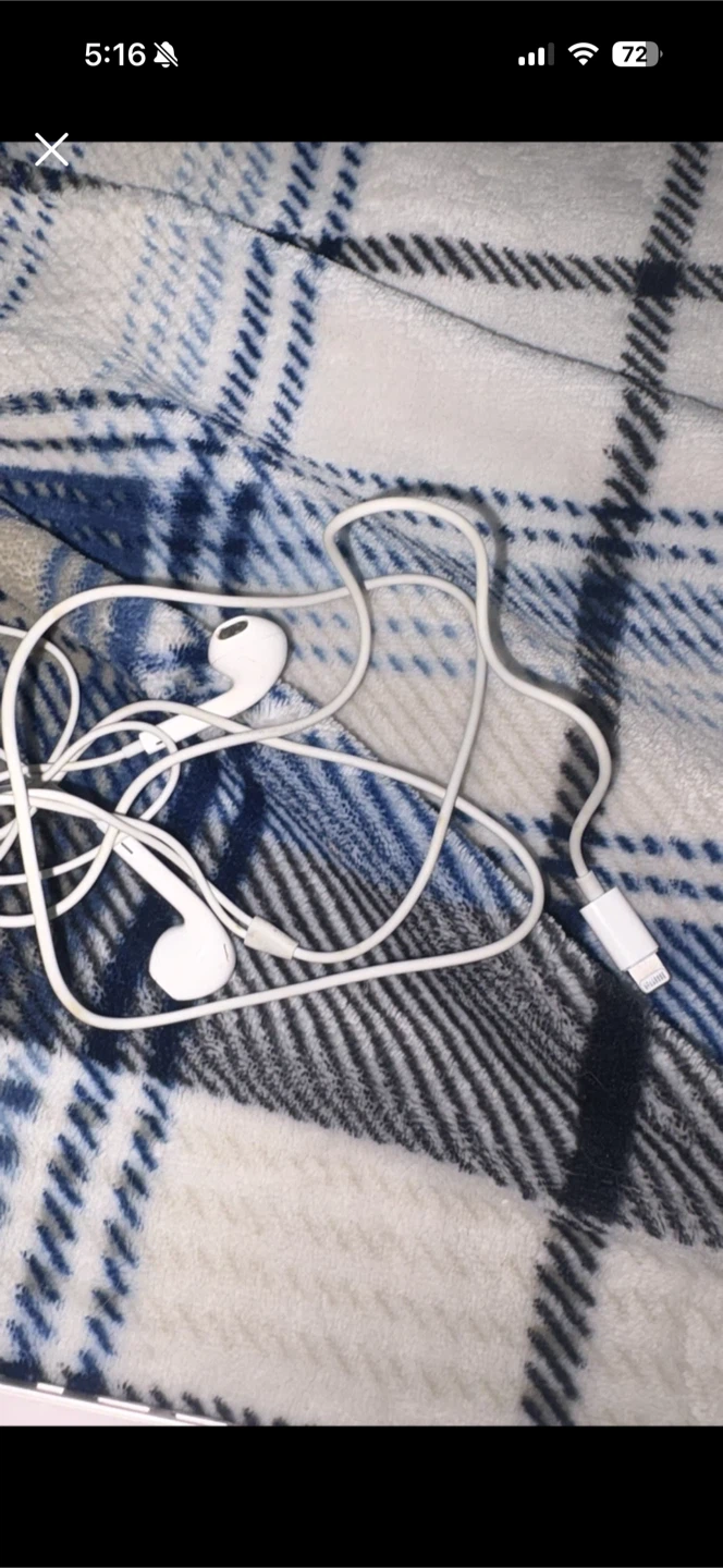 White Earbuds with Lightning Connector
