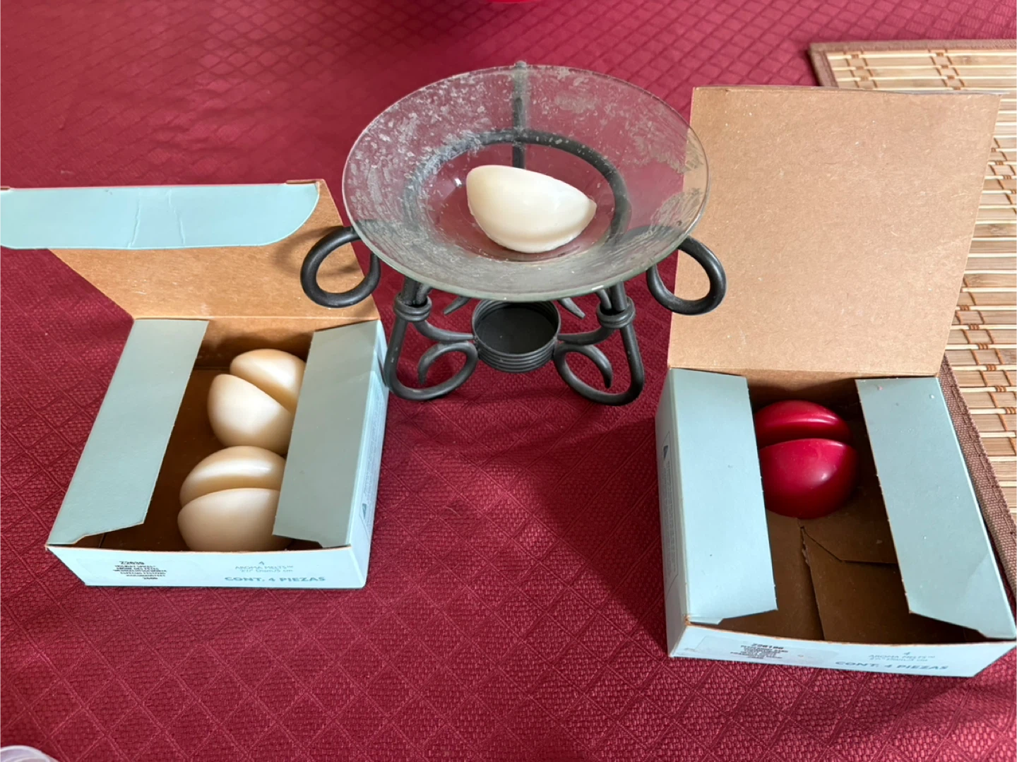 Metal Wax Melt Burner with Glass Dish and Scent Melts - photo 3