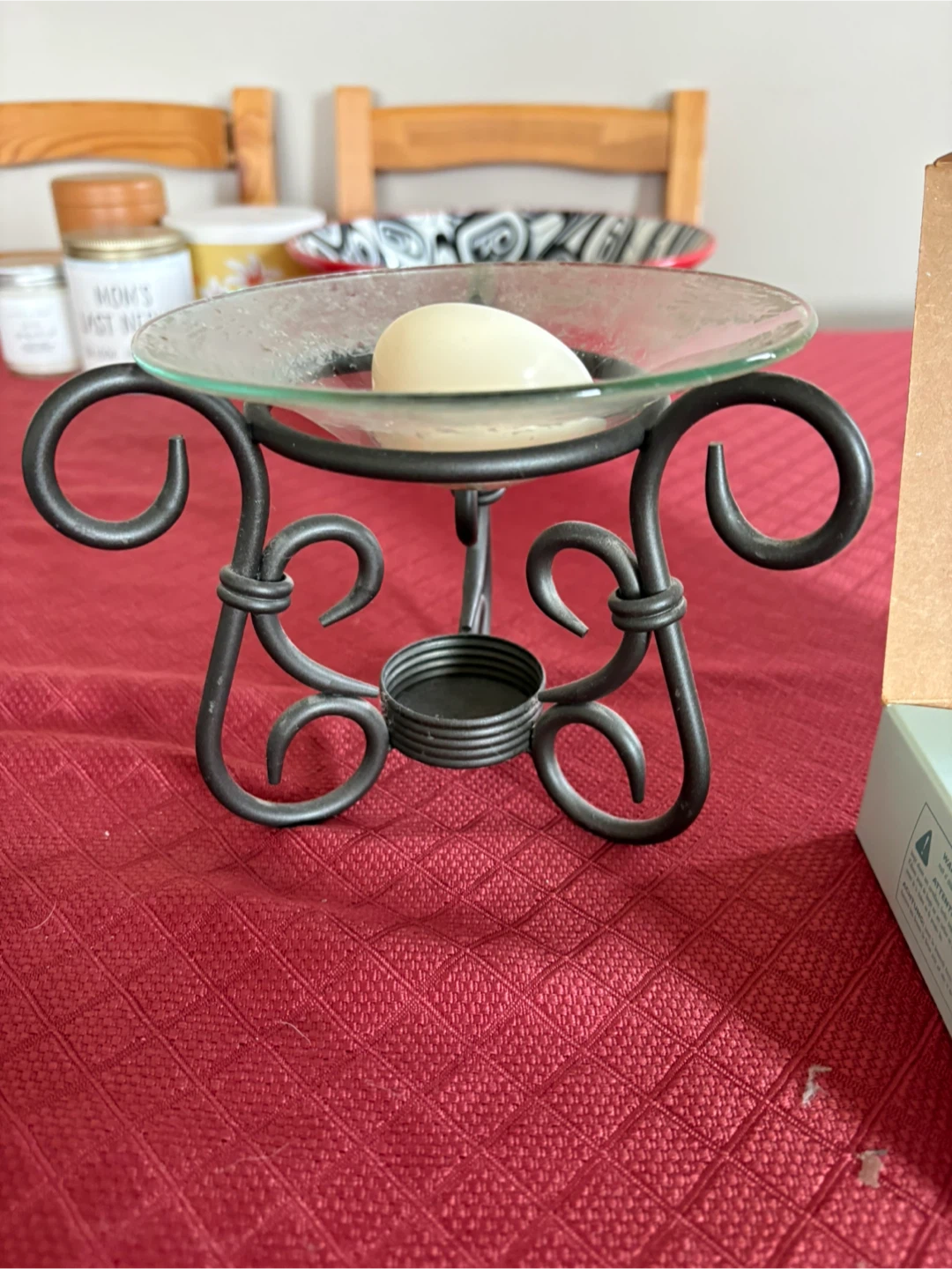 Metal Wax Melt Burner with Glass Dish and Scent Melts - photo 2