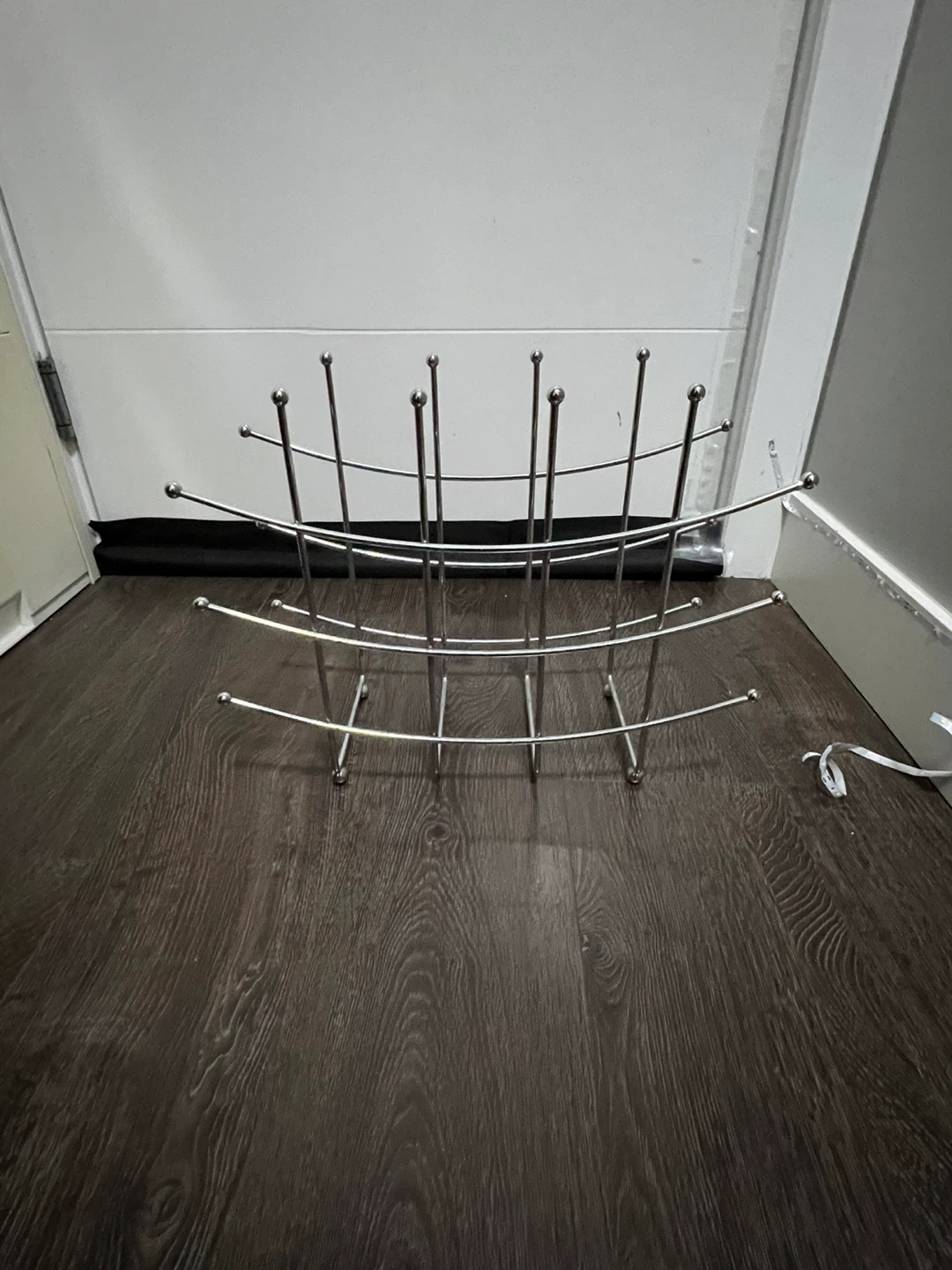 Vintage MCM Chrome Atomic Magazine Rack / Record Holder