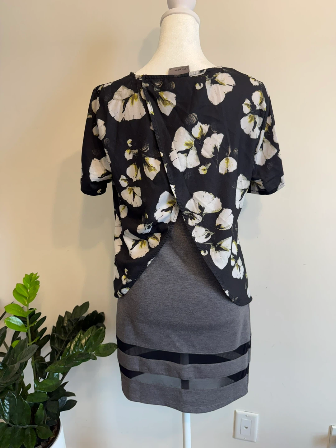 Vero Moda Black Floral Print Top - Size S - photo 2