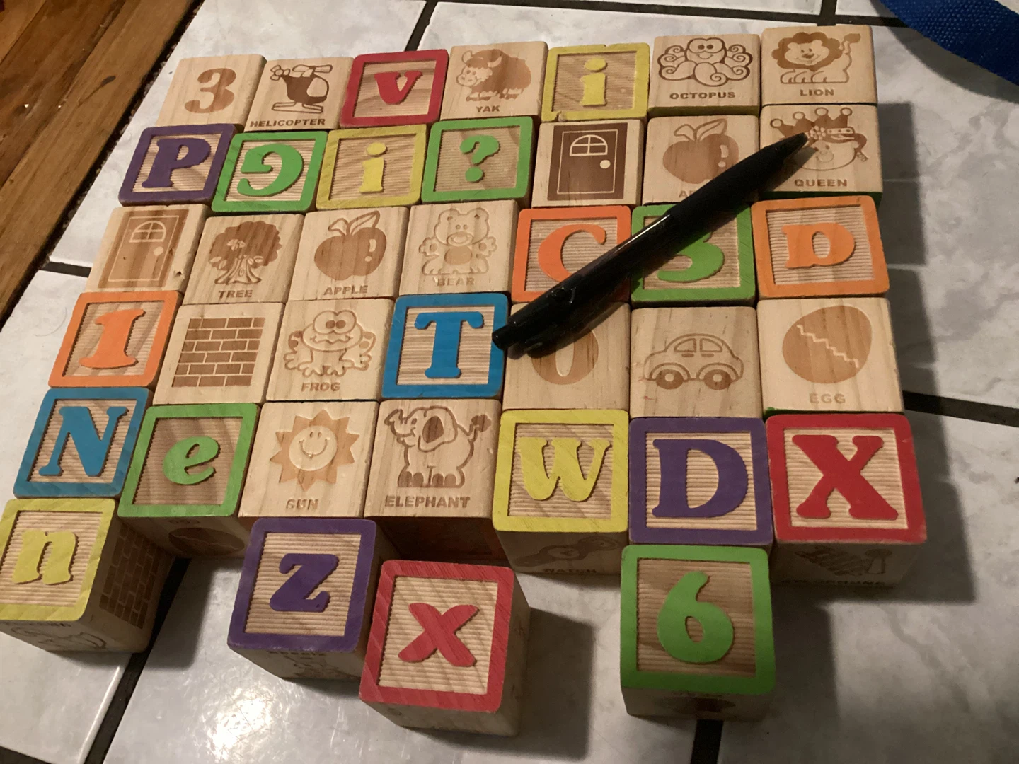 Wooden Alphabet and Number Blocks