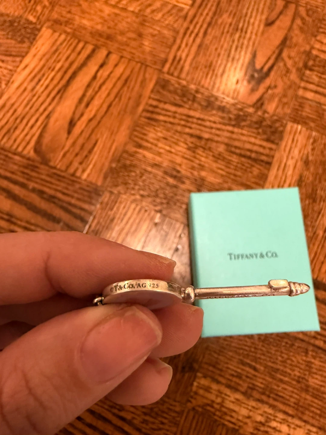 Rare Tiffany & Co. Sterling Silver Heart Key Pendant Necklace - photo 4