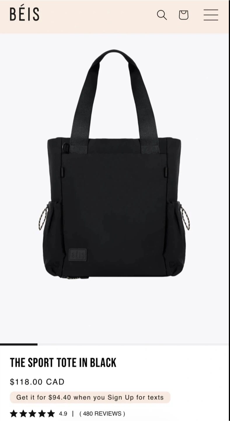 BÉIS The Sport Tote in Black - photo 2