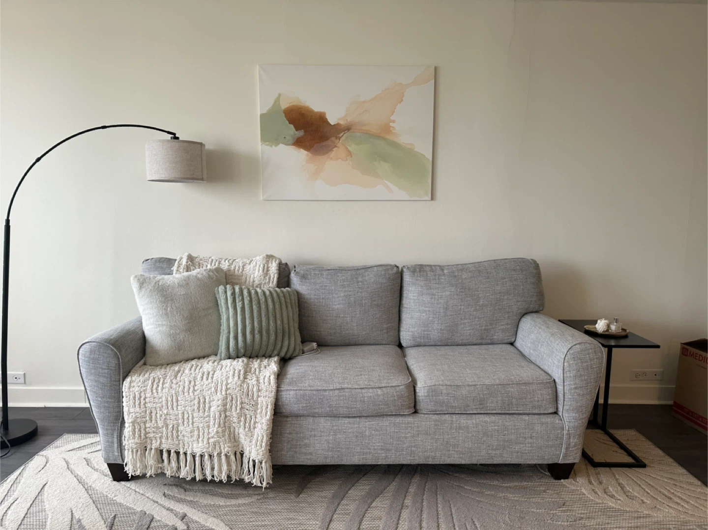 WAYFAIR Grey Upholstered 88.5” Couch - photo 2