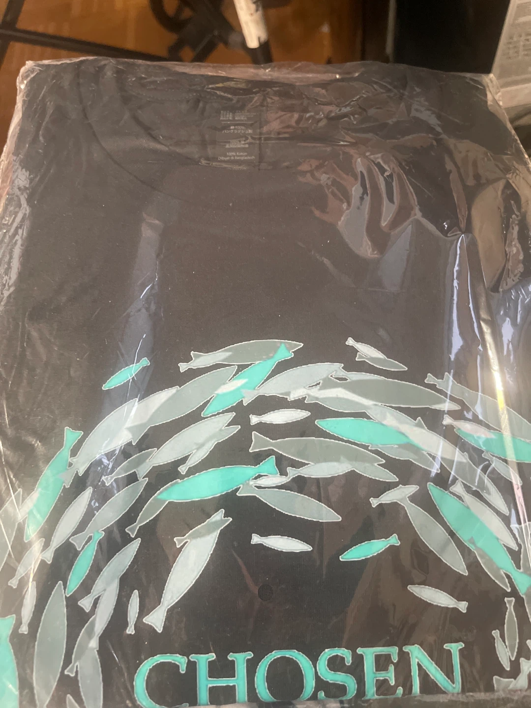 The Chosen White + Black T/Shirt with Fish Graphic - Large - photo 2