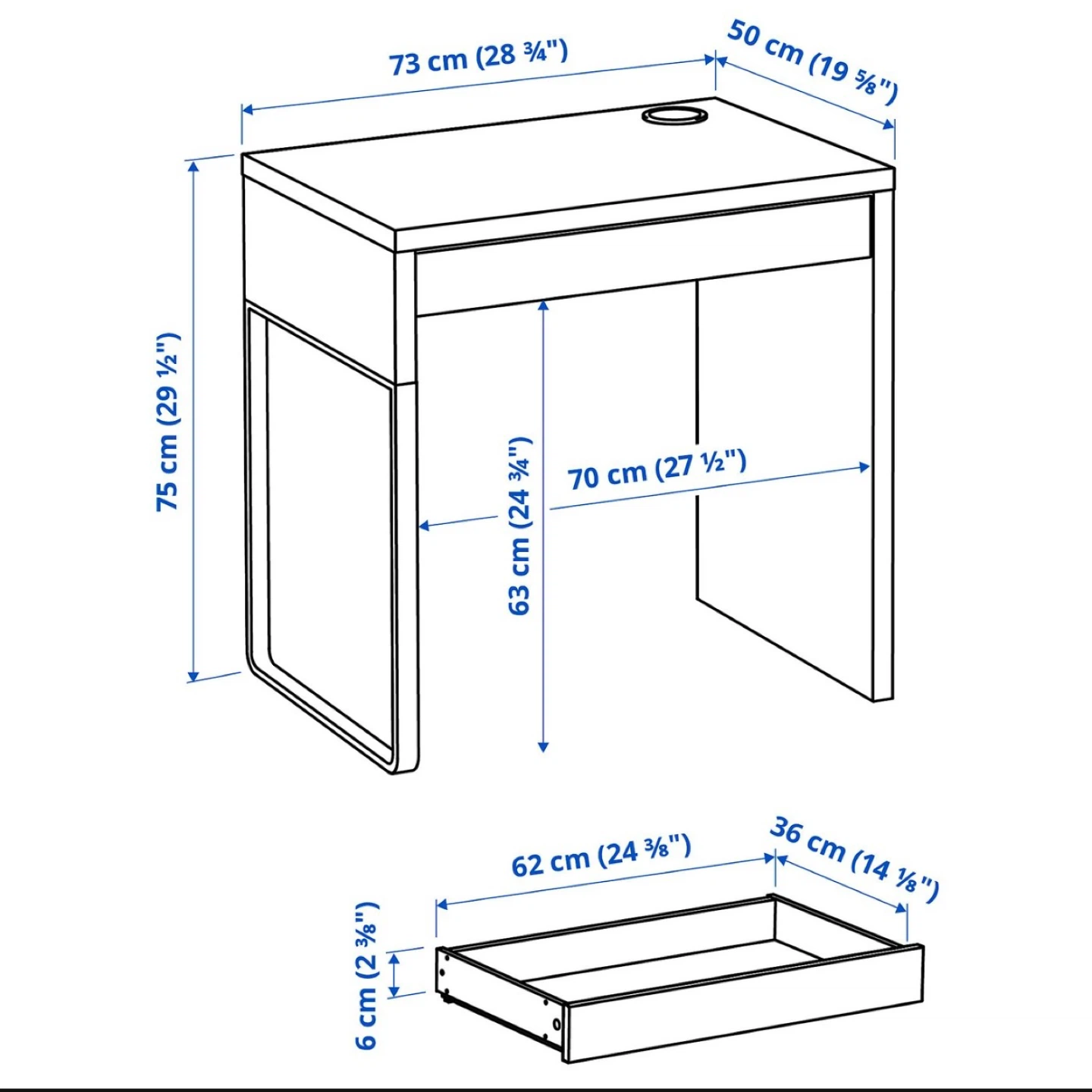 White Desk with Drawer - photo 5