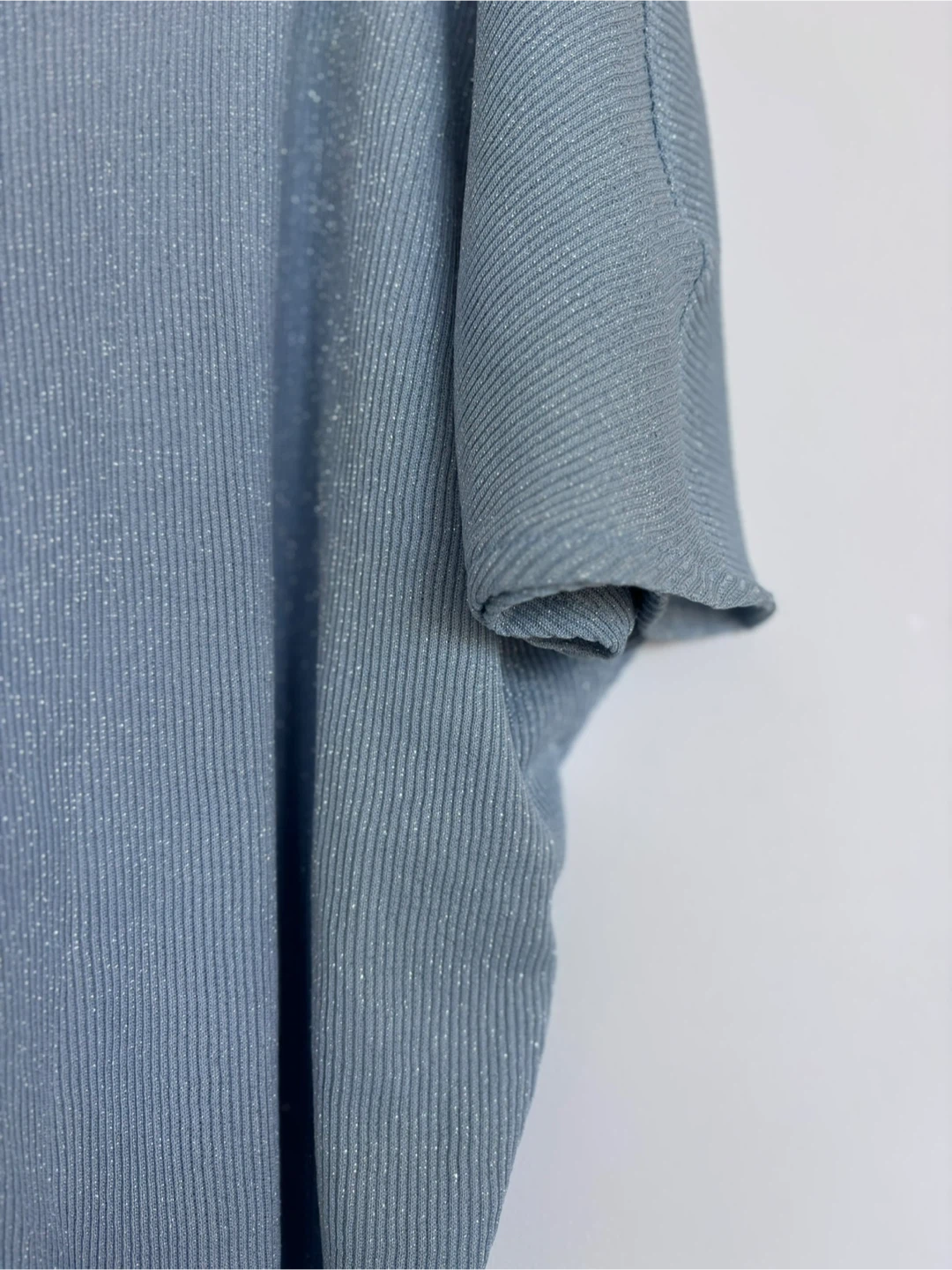 Mango Blue Sparkly Ribbed Top - XS - photo 4
