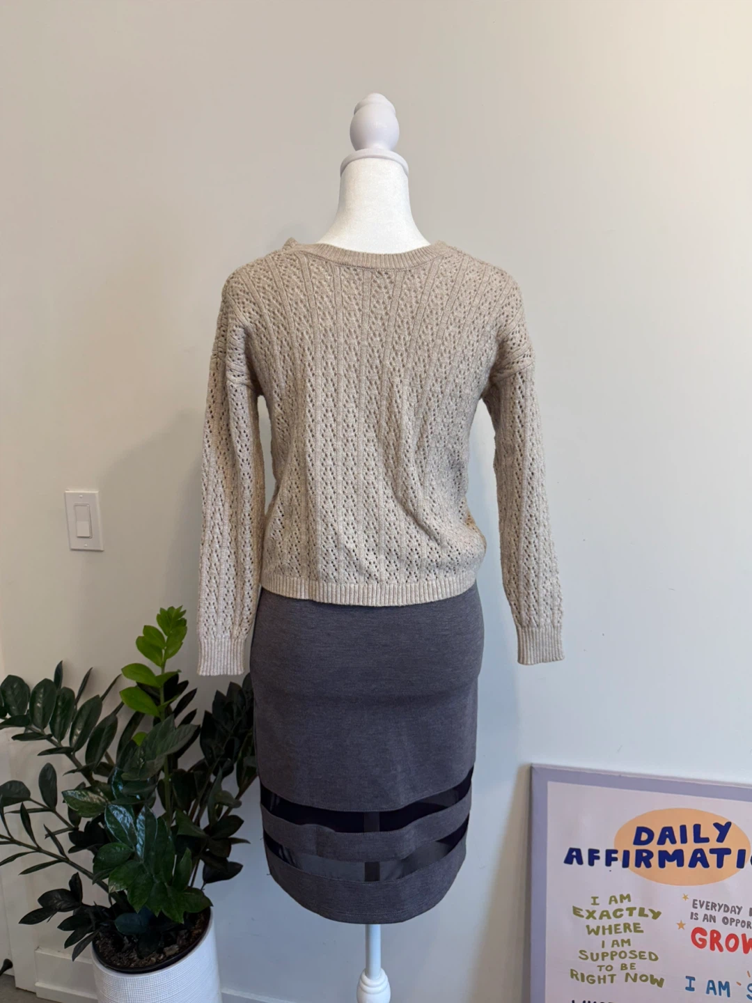 Poof Apparel Beige Knit Sweater - photo 2