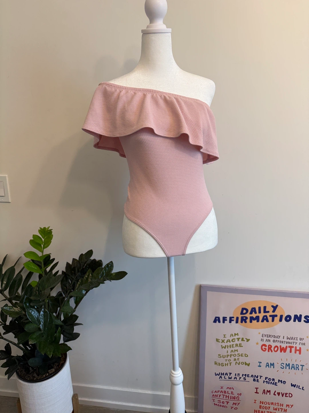 Pink Off-the-Shoulder Ruffle Bodysuit - photo 2