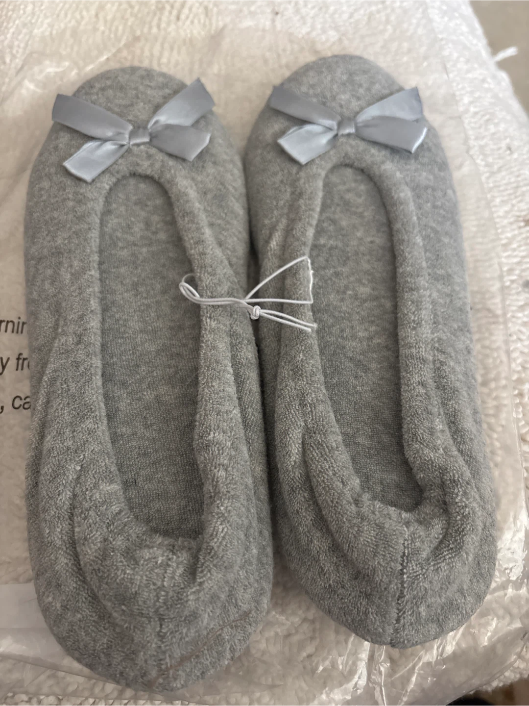 Grey Slippers with Bow - Size XL