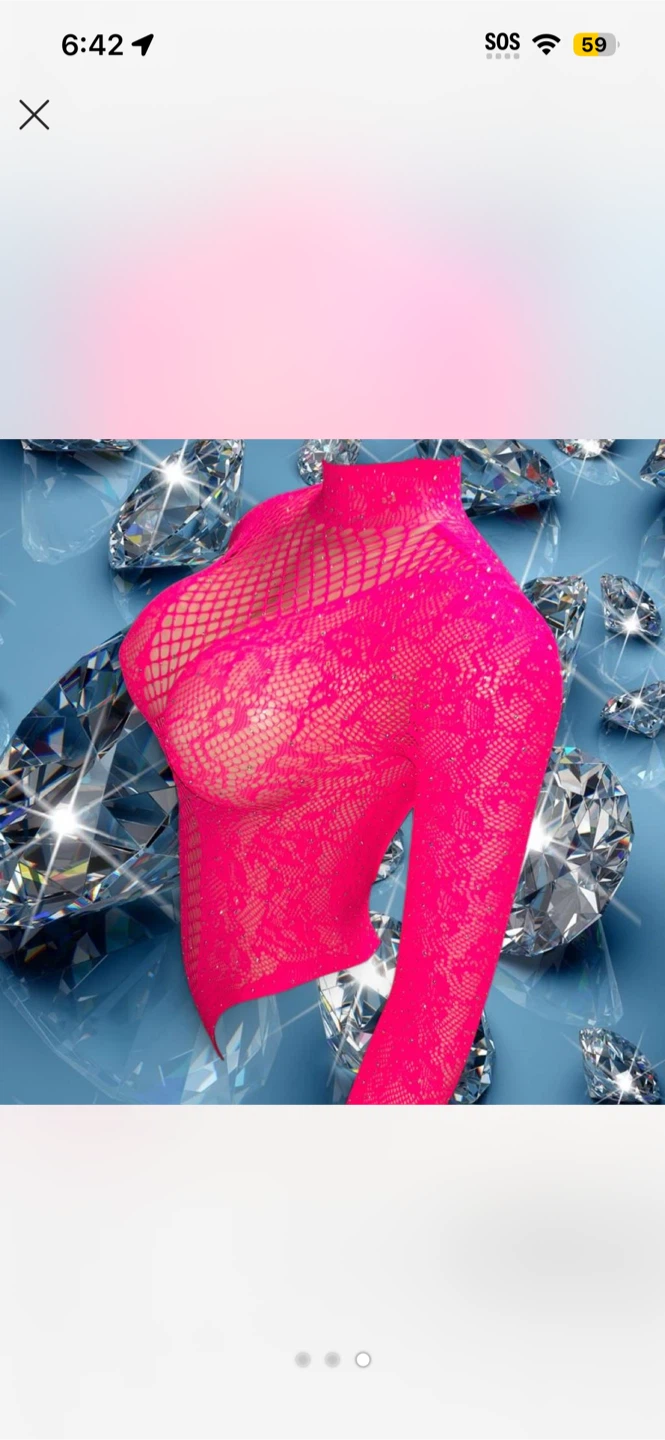 Sheer Rhinestone Long Sleeve Bodysuit