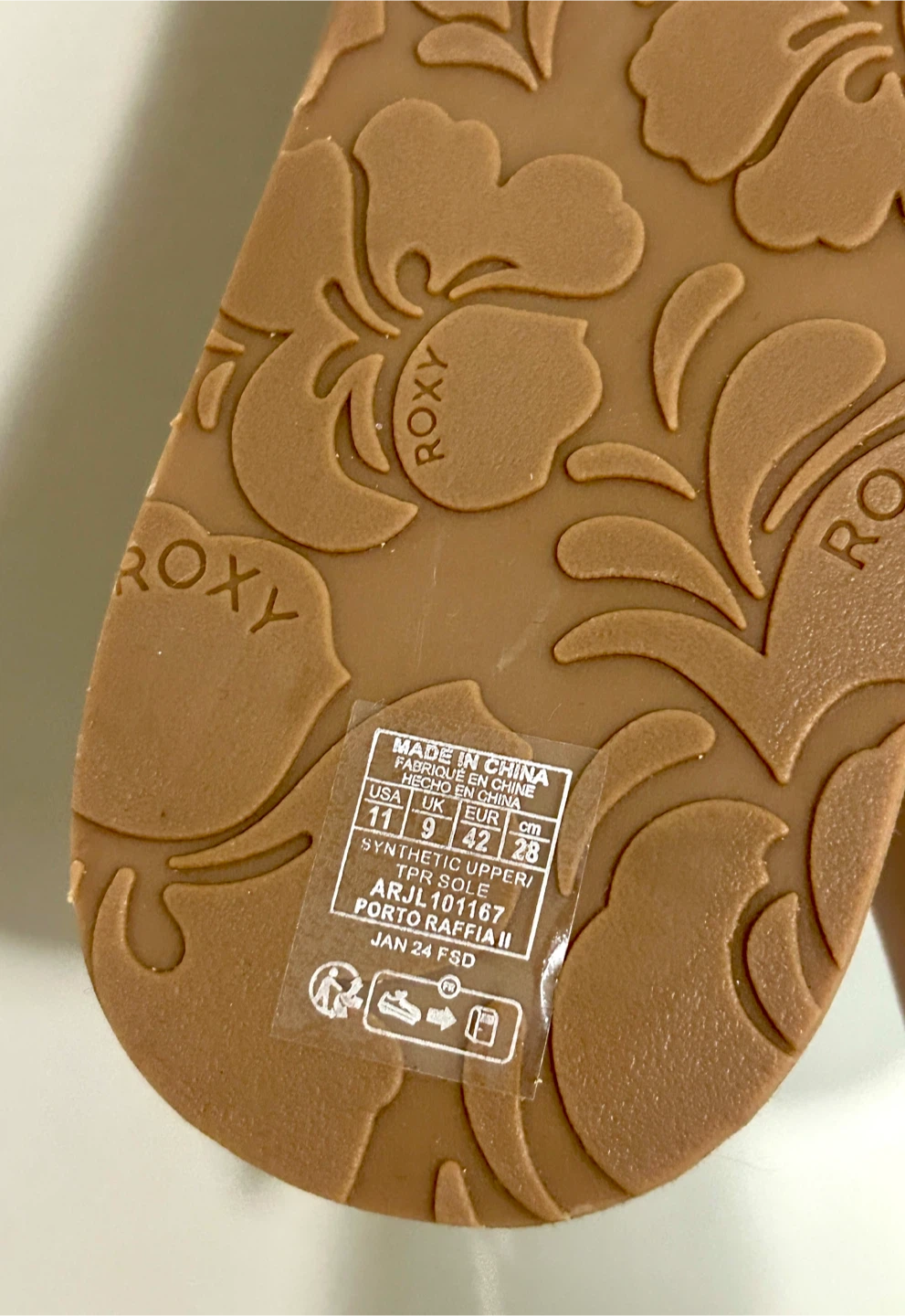 Roxy Porto Raffia II Flip Flops - Size 11 - photo 3