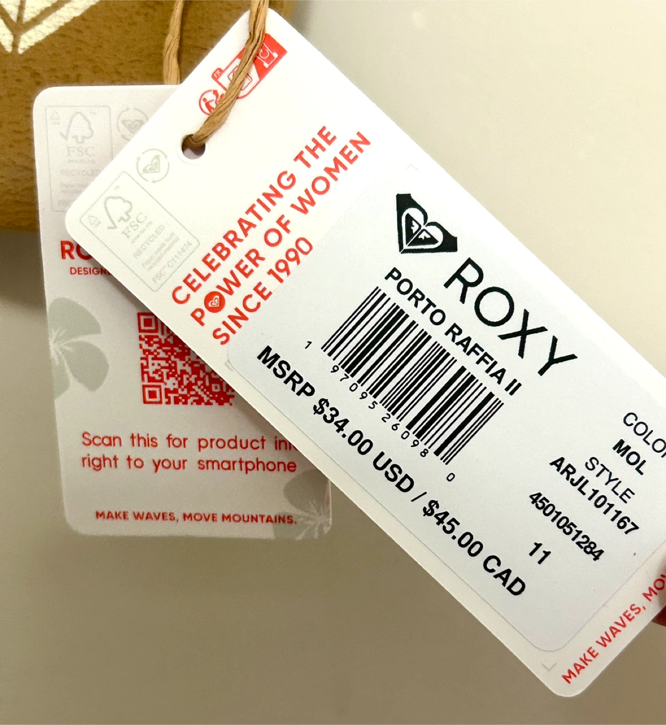 Roxy Porto Raffia II Flip Flops - Size 11 - photo 2