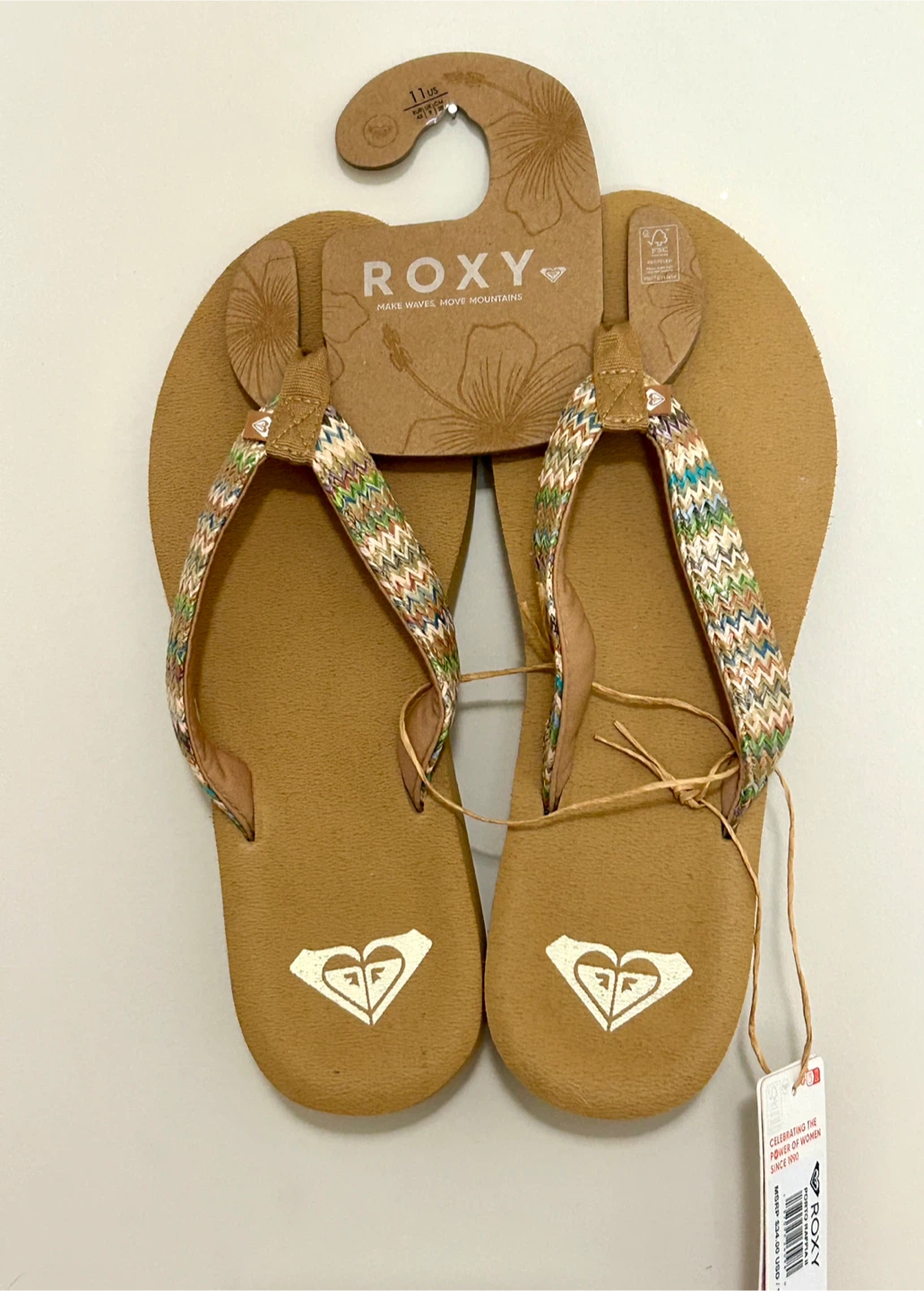 Roxy Porto Raffia II Flip Flops - Size 11