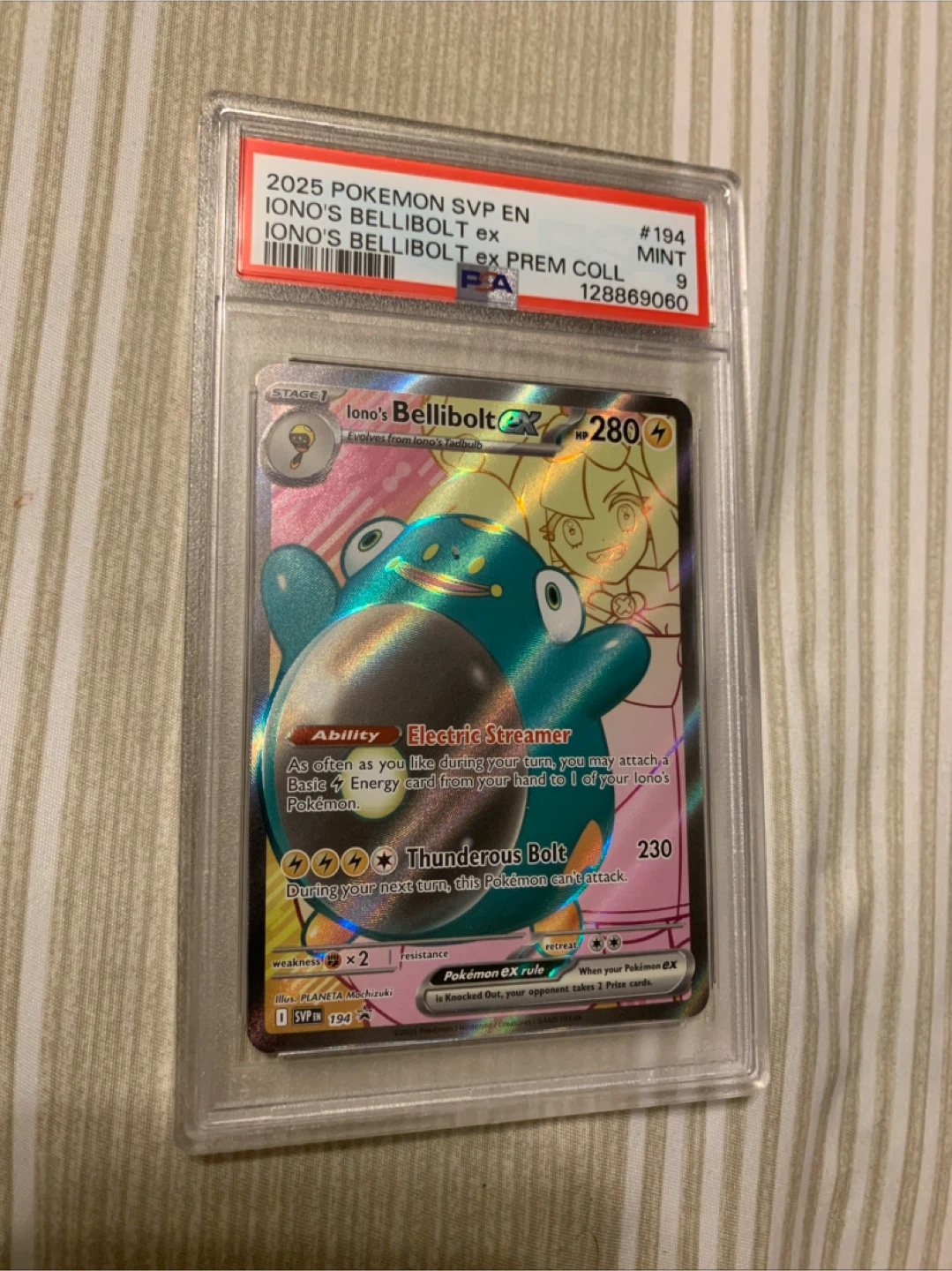 2025 Pokemon Iono's Bellibolt EX PSA 9 Mint Card - photo 4